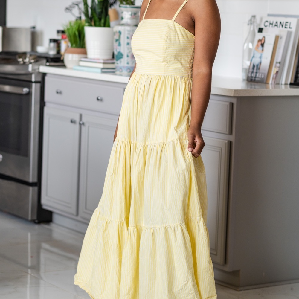 Yellow Striped J Crew Dress